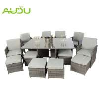 Audu Rattan/Wicker Material and Black Garden Set Specific Use outdoor sets balcony furniture