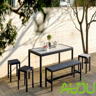 Audu Four Seater Table/Outdoor Four Stools Seaters Table