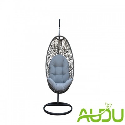 Audu High Quality Garden Balcony Outdoor Hanging Egg Shaped Rattan Wicker Swing Chair