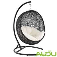 Audu rattan furniture basket egg shaped chair swing with good price