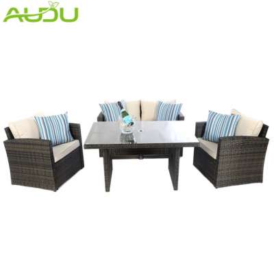 Audu British High quality Aluminum or iron wicker rattan furniture for garden